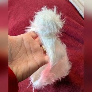 Baby/toddler white fur winter knot/bow